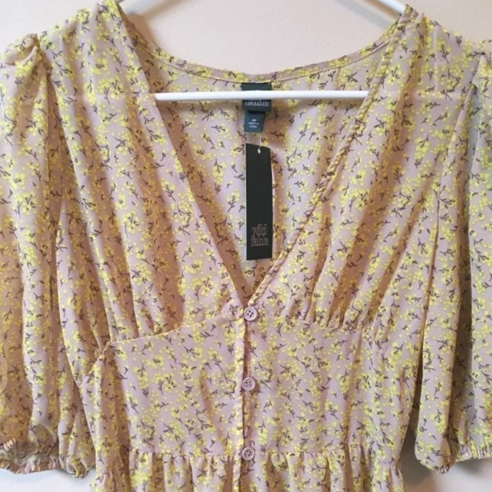 Wild Fable Sheer Yellow Floral Maxi Dress
